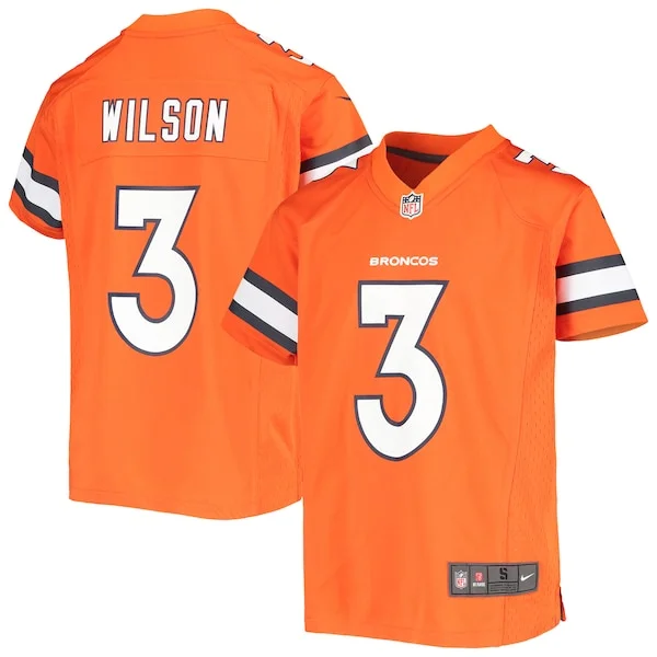 None Russell Wilson Game Jersey - Orange | NFL Player Jersey