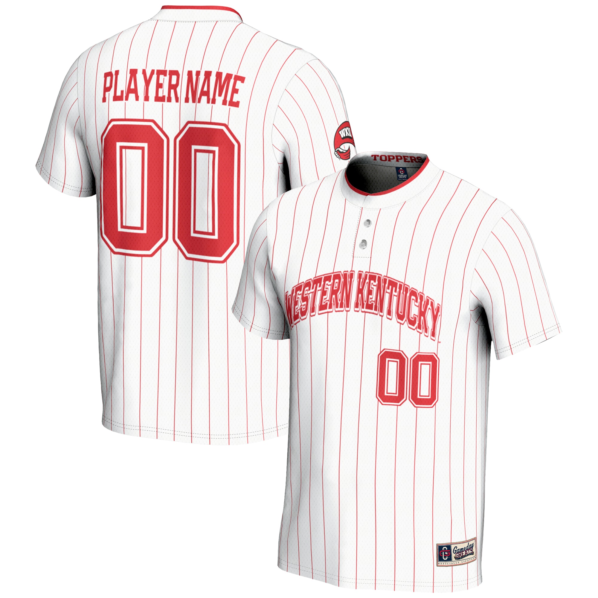[NJP] Western Kentucky Hilltoppers GameDay Greats Youth NIL Pick-A-Player Lightweight Softball Jersey - White