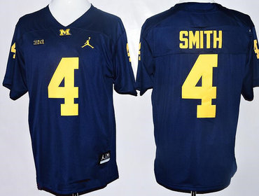 alternate jersey Men's UM Wolverines None #4 Blue 2024 Football Jersey