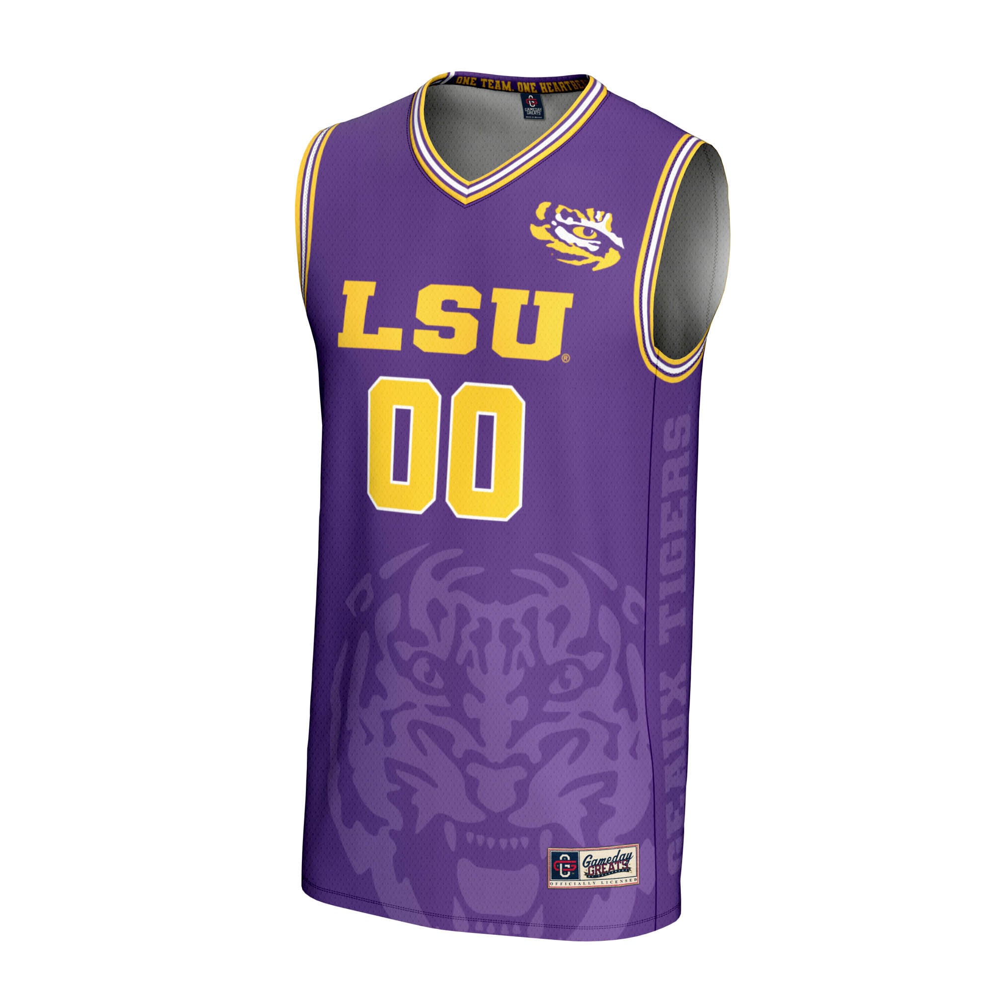 LSU Tigers GameDay Greats NIL Pick-A-Player Men's Basketball Icon Print Lightweight Jersey - Purple