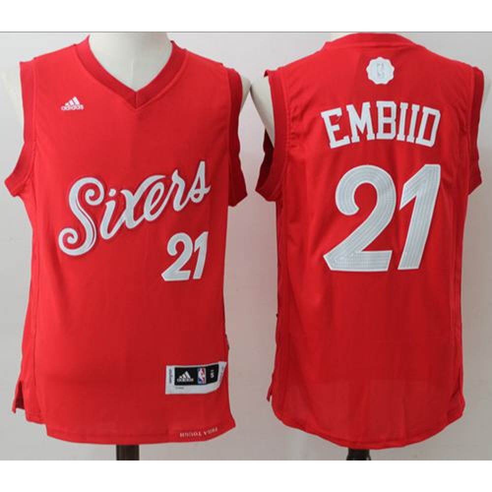 Fan Favorite Limited Men's 76ers #21 Joel Red Basketball Jersey