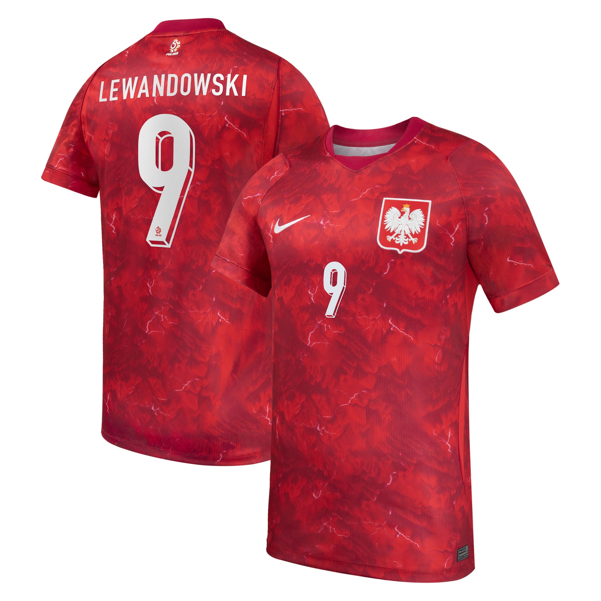 [SJH] Robert Lewandowski #9 Poland National Team 2026 Away Stadium Replica Jersey - Red