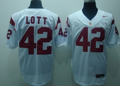 Men's None White 2024 high quality Lott White #42 college football