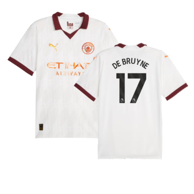match worn 2023-2024 Man City Away Shirt (DE BRUYNE 17)