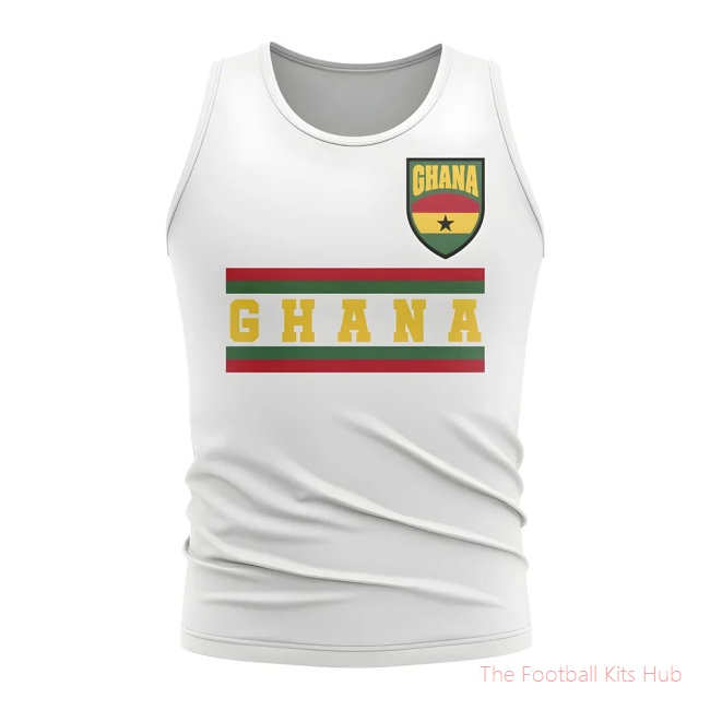 Ghana Core Football Country Sleeveless Tee (White)