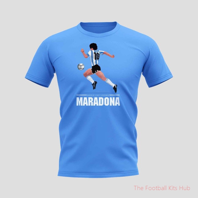 Diego Maradona Player T-Shirt (Sky Blue)