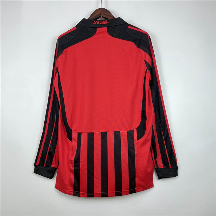 AC Milan 0708 Home Retro Long Sleeve Shirt - Official Replica 8825