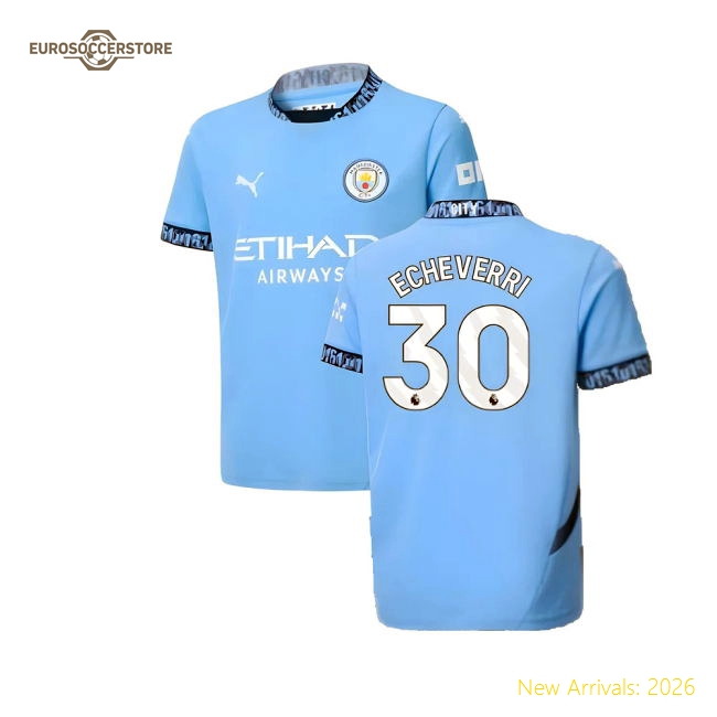 2024-2025 Man City Home Shirt (Kids) (Echeverri 30)