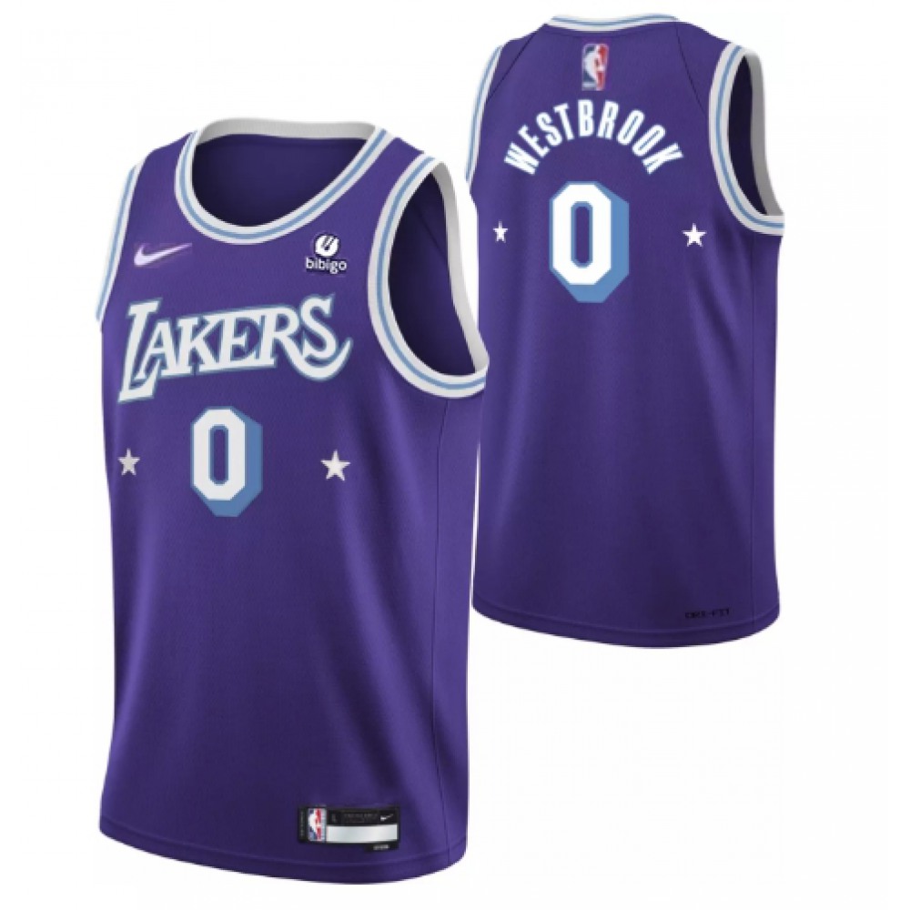 Performance Performance Men's LAL #0 Russell Purple Basketball Jersey