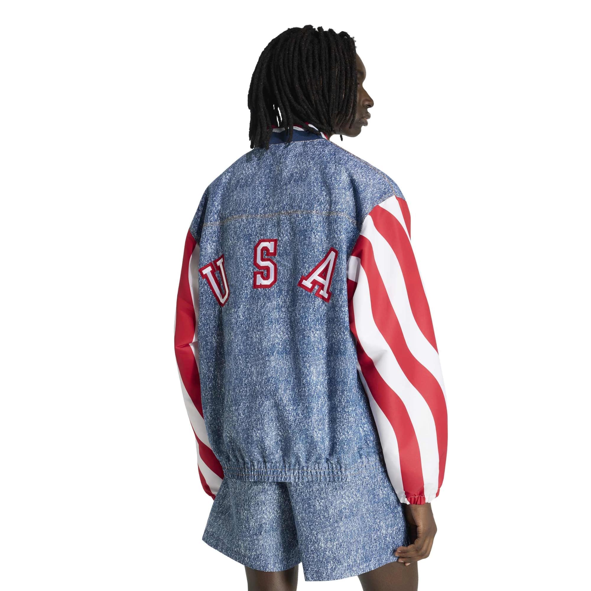 [ESK] USA 1994 Denim Graphic Full-Zip Track Jacket - Blue