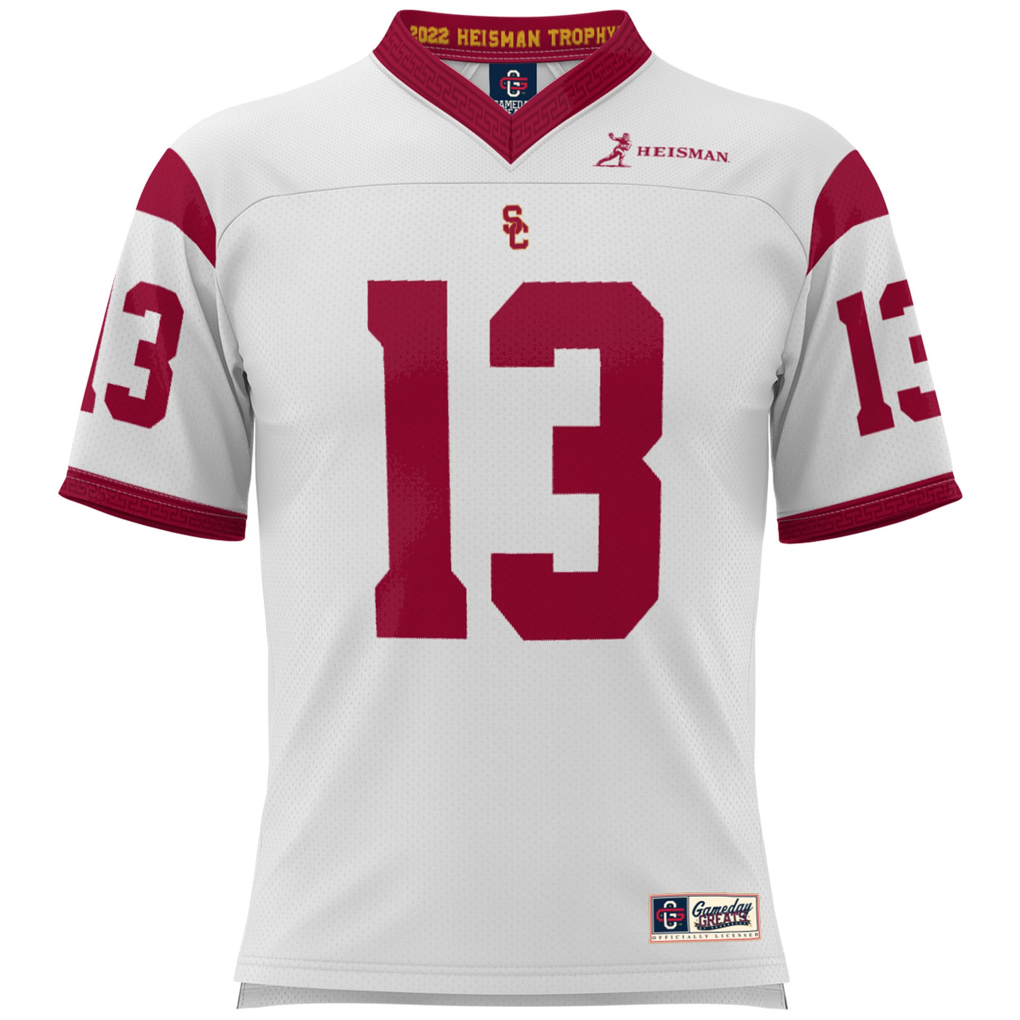 [NJP] Caleb Williams USC Trojans GameDay Greats Lightweight Heisman Memorial Jersey - White