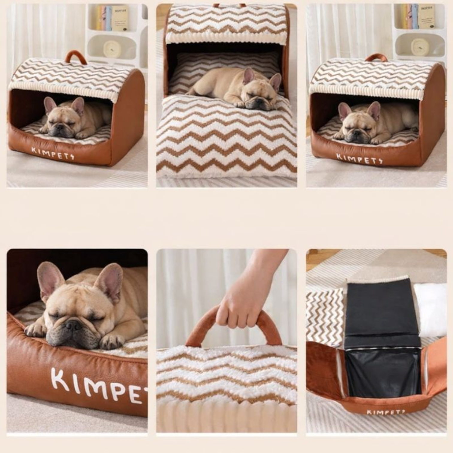 Comfort-Optimized Snuglo Frenchie Cozy Cave Bed – Thickened Covered D...