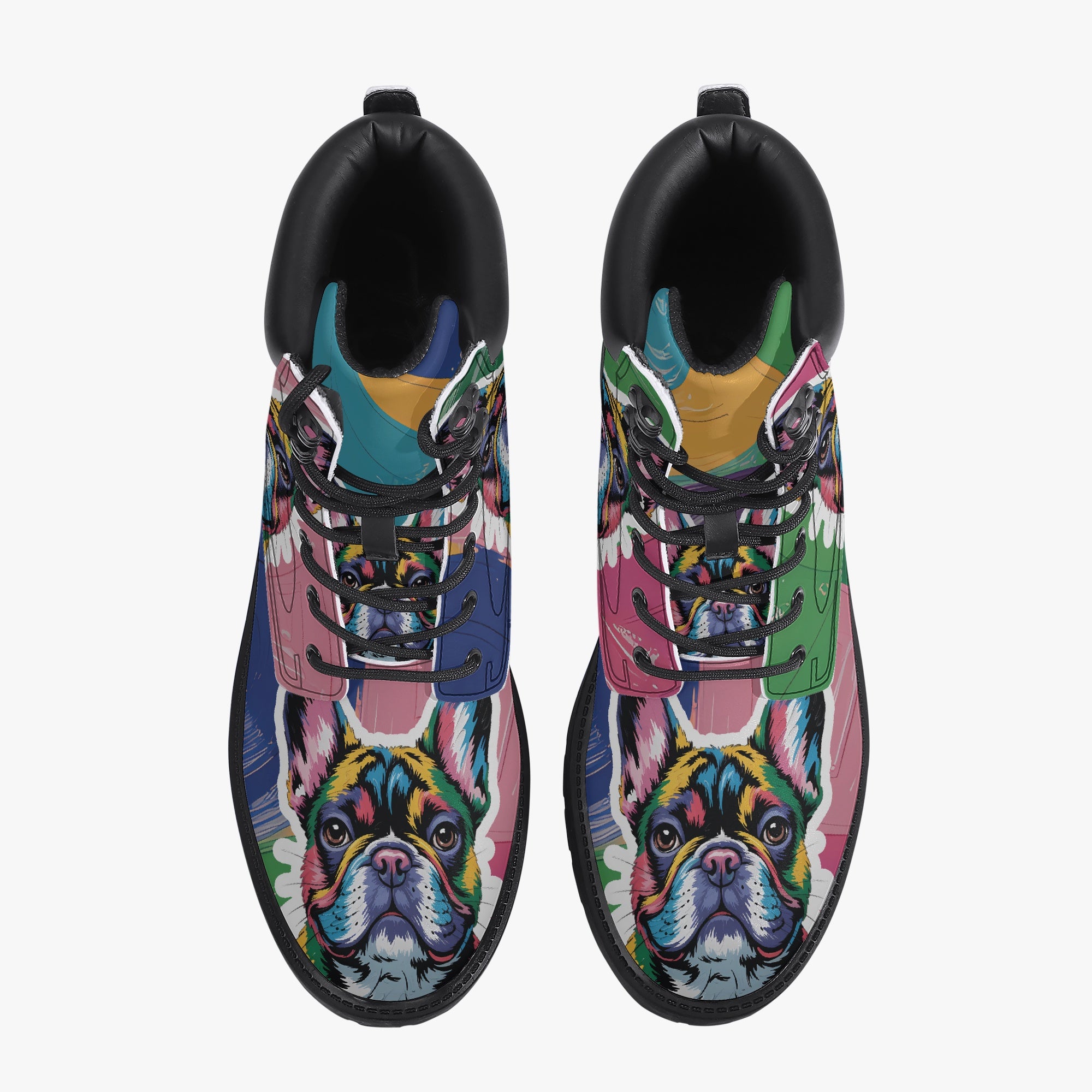 Comfortable Frenchie-Fan Benny - Casual Leather Boot for Dog Owners