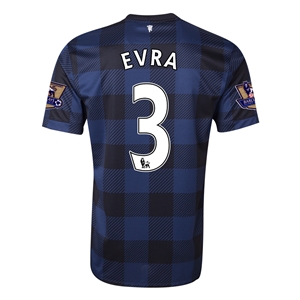 13-14 Manchester United 3 EVRA Away Black Jersey Shirt - Official