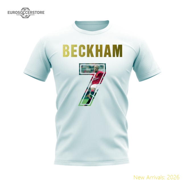 David Beckham Name And Number Manchester United T-Shirt (White)