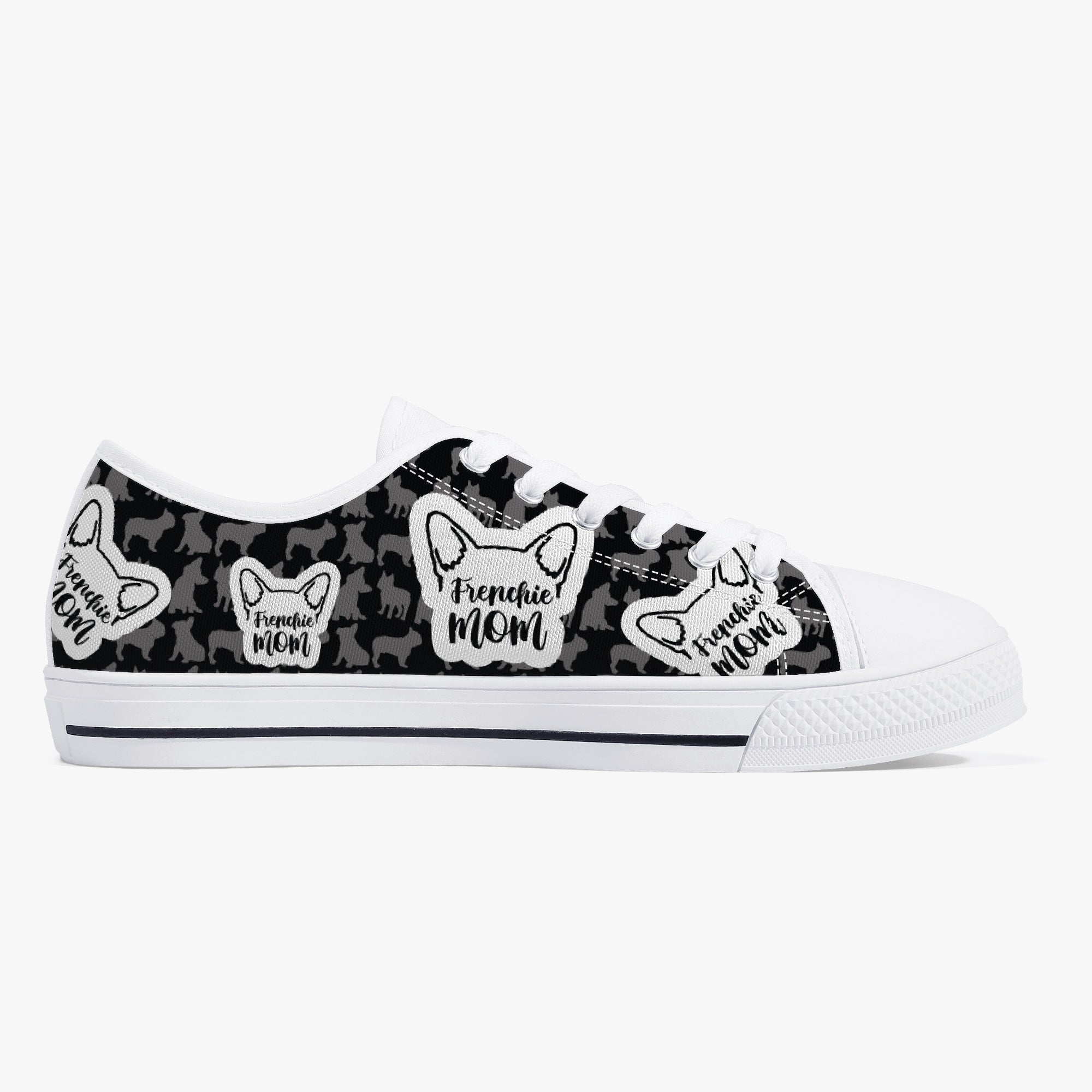 Taylor - Stylish Classic Low-top Canvas Shoes Frenchie Themed Wear
