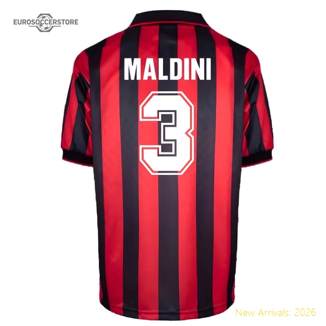 Professional-Grade Ac Milan 1996 Home Retro Shirt (Maldini 3)