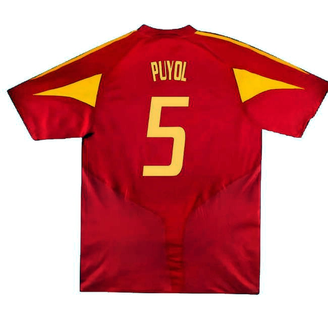 Spain 2004-06 Home Shirt ((Very Good) XL) (Puyol 5)