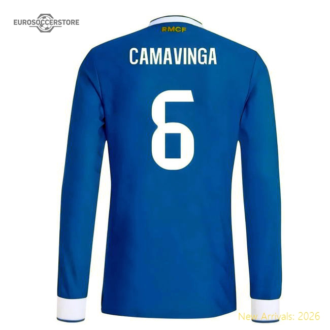 Genuine 2025-2026 Real Madrid Authentic Long Sleeve Third Shirt (Camavinga