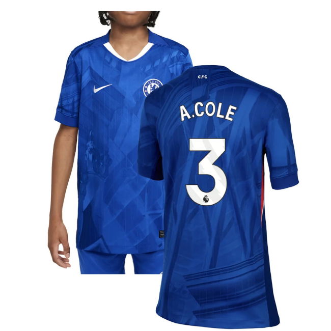 Chelsea 2025-20 Home Football Kit Cole 3 L M S Kids