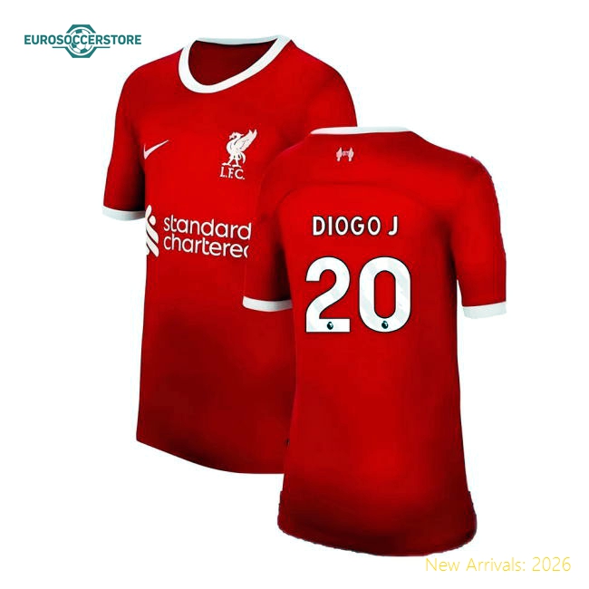 2023-2024 Liverpool Kids Soft Diogo J Jersey Performance Fabric