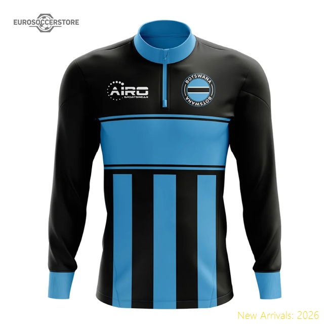 Botswana Concept Football Half Zip Midlayer Top (black-blue)