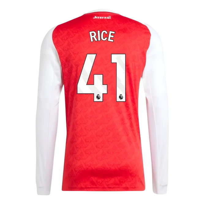 Arsenal 2025-2026 Home Soccer Jersey (Rice 41)