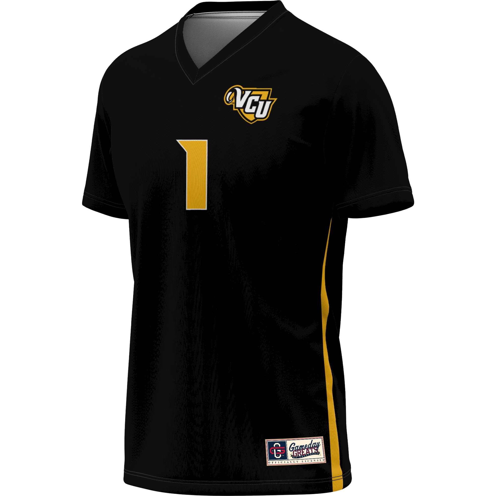 [LK] VCU Rams GameDay Greats Unisex Women's Soccer Lightweight Fashion Jersey - Black