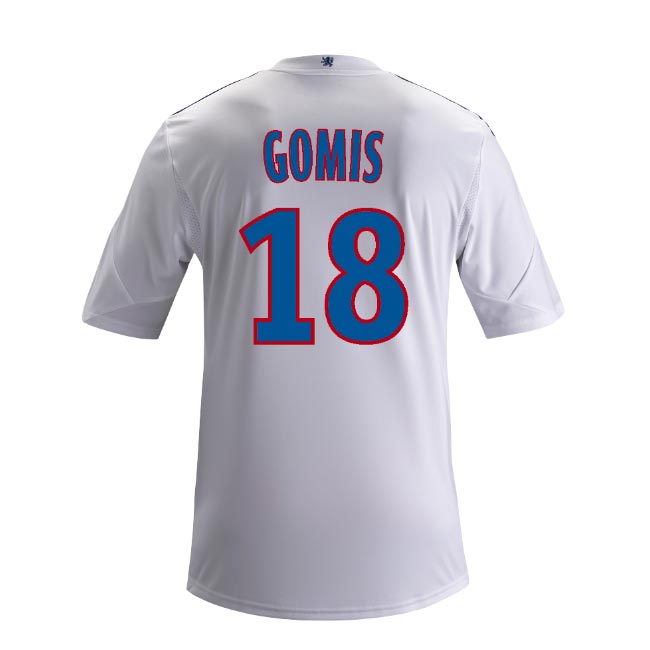 13-14 Olympique Lyonnais 18 Gomis Home White Jersey Shirt - Official