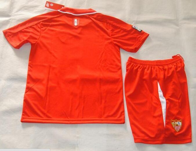 Breathable Kids Sevilla 2015-16 Away Soccer KitShirtShorts