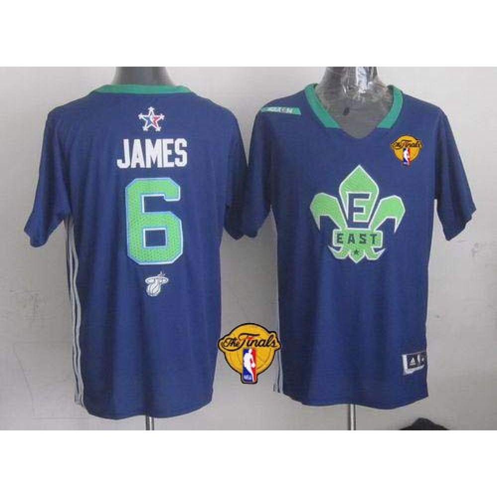 Collector's Item Elite Men's Heat #6 LeBron Blue Basketball Jersey