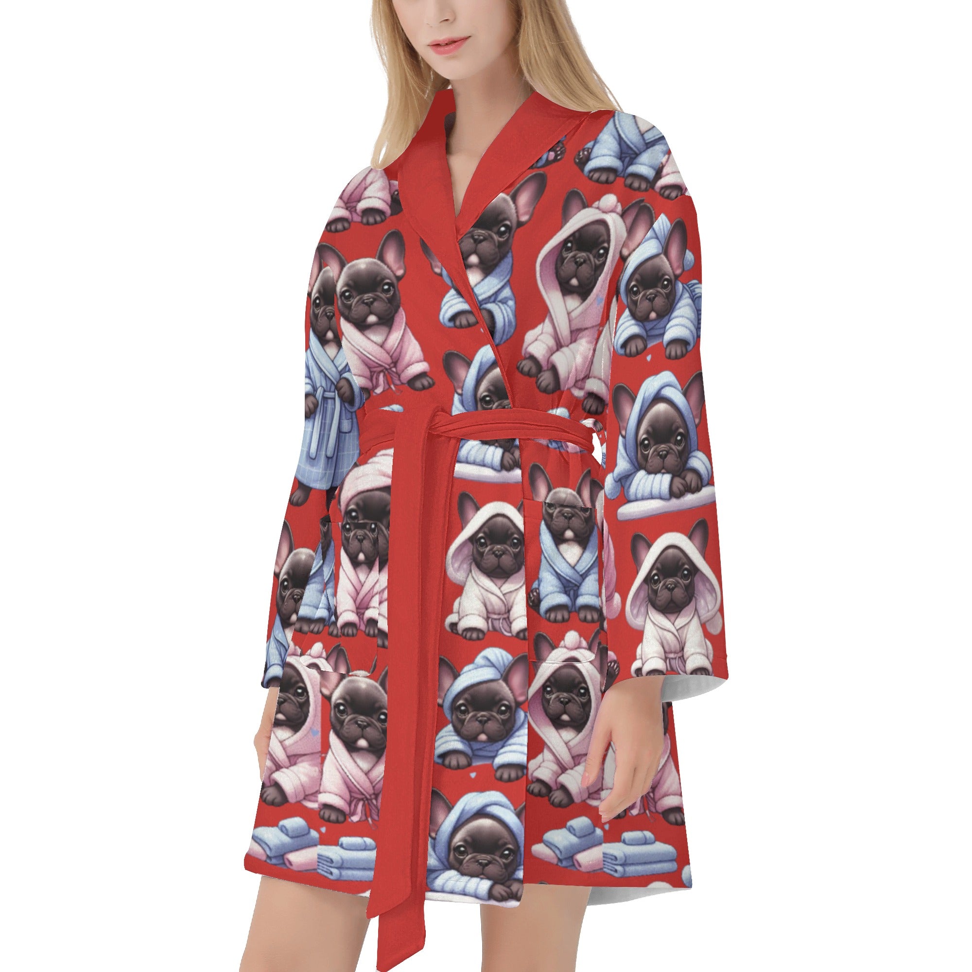 French Bulldog Lover Nala Women Bathrobe Gift For Dog Lovers
