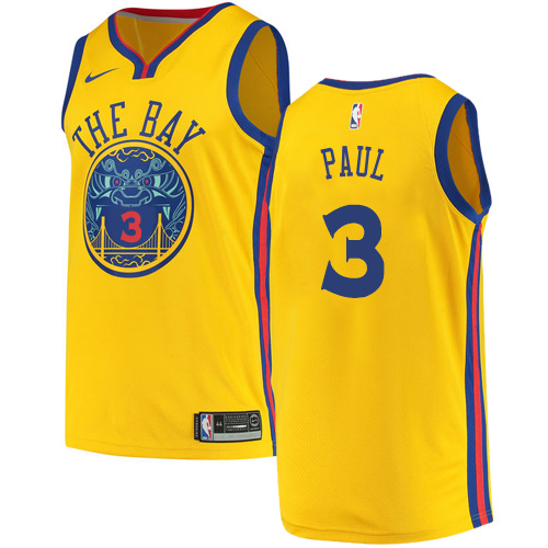 GSW Gold Nike C. Paul #3 NBA Jersey Premium Quality Game Day Wear