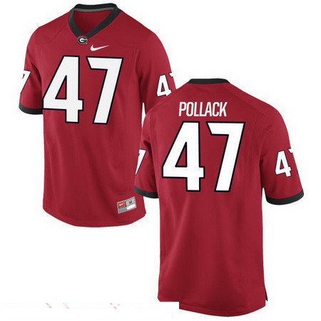 Men's UGA GA Red 2016 comfortable David Pollack #47 official licensed