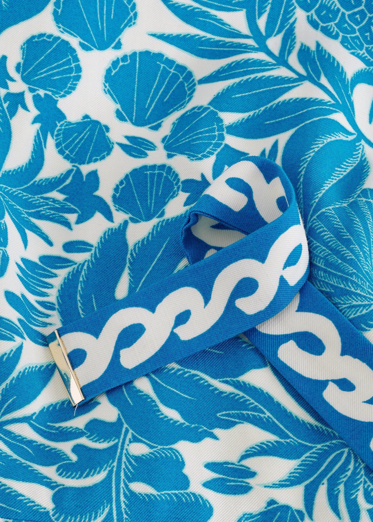 Petite Cyra Blue Printed Jumpsuit