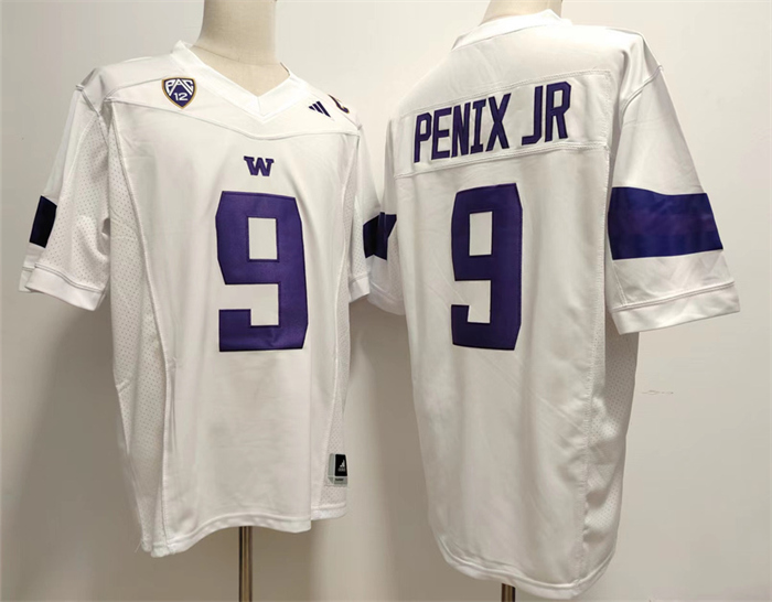 Men's None White 2024 authentic Michael Penix #9 breathable Jersey