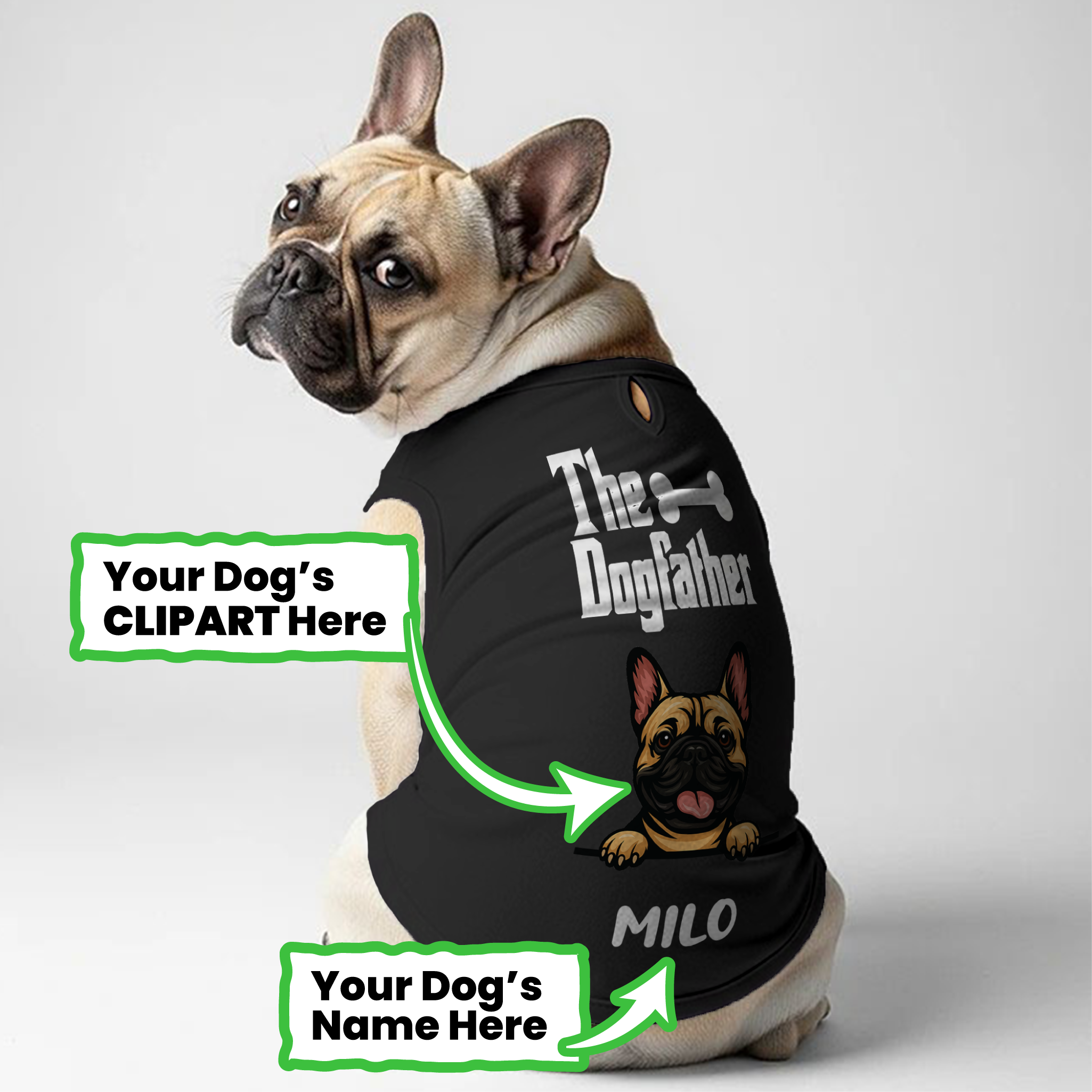 The Dogfather - Personalized Frenchie Shirt | Custom Dog T-Shirt for French Bulldogs