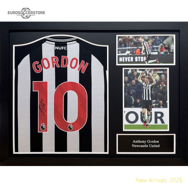 Authentic Newcastle United Fc Gordon Signed Shirt (framed) - Premium