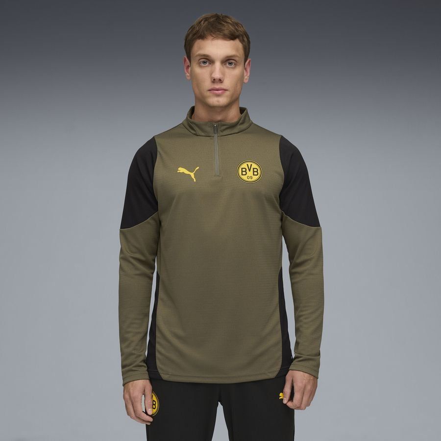 Dortmund Training Shirt 1/4 Zip - Loden Green/PUMA Black
