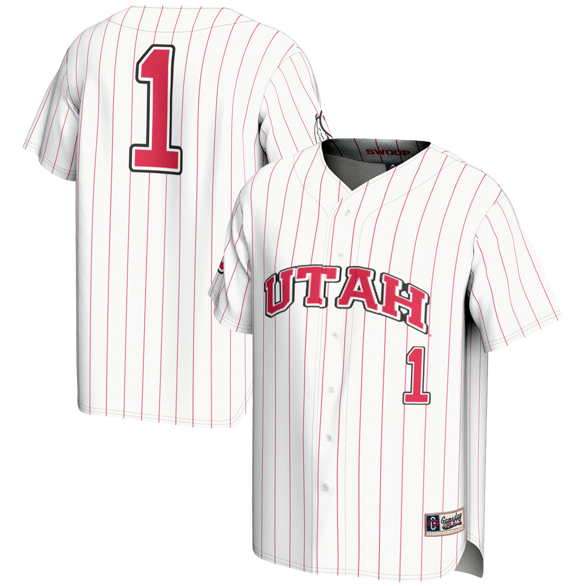 #1 Utah Utes GameDay Greats Lightweight Baseball Fashion Jersey - White