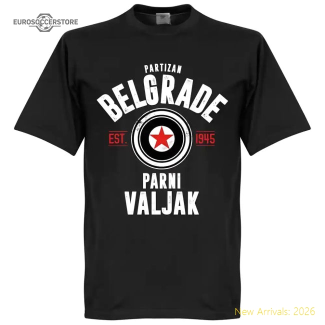 Premium Partizan Belgrade Established T-shirt - Black - Premium