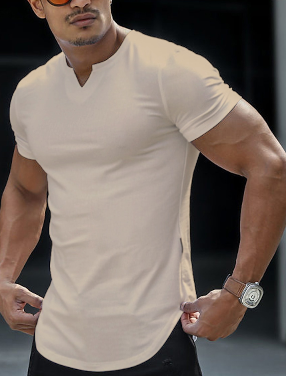 Men's T Shirt Short Sleeve V Neck Summer Plain Fashion Classic Comfortable Casual Street Sports Blue Black White Top Tee for Men