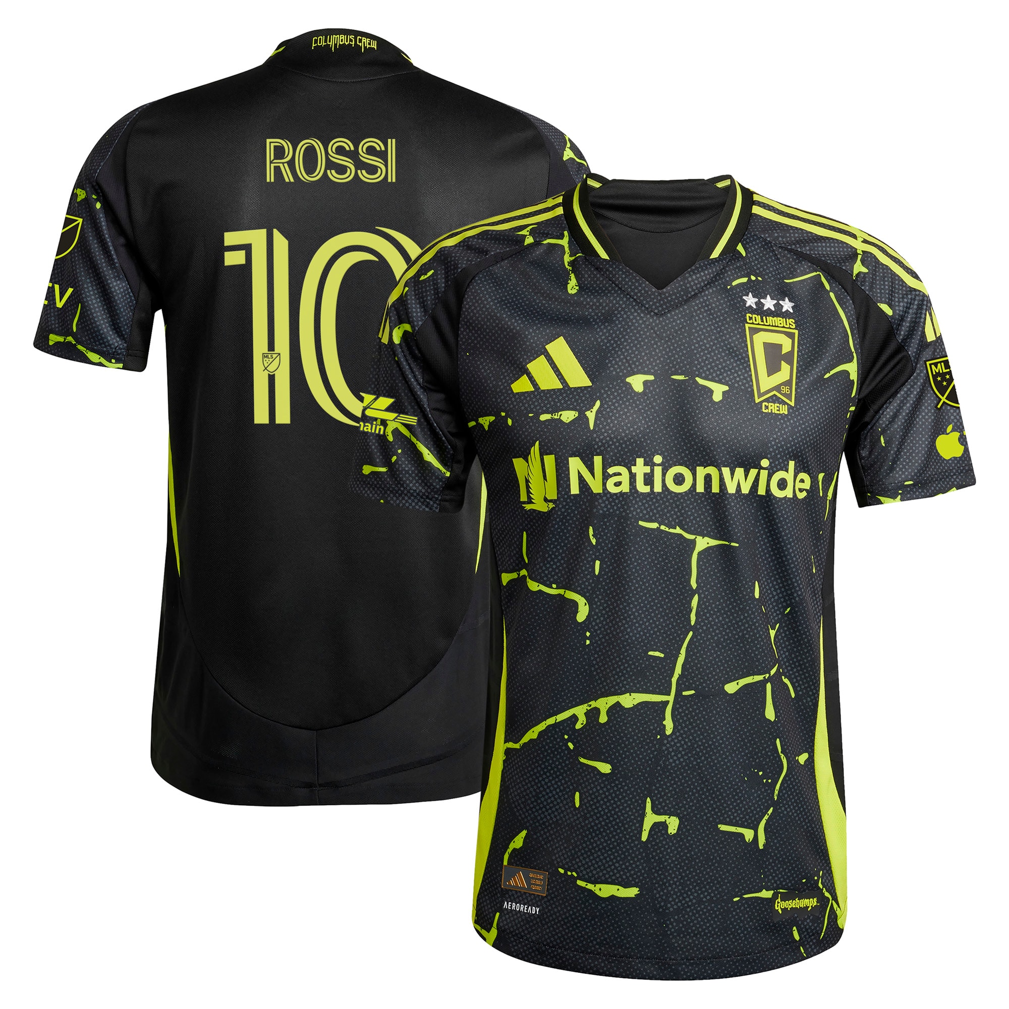 [SJH] Diego Rossi Columbus Crew 2025 The Goosebumps Kit Authentic Player Jersey - Black