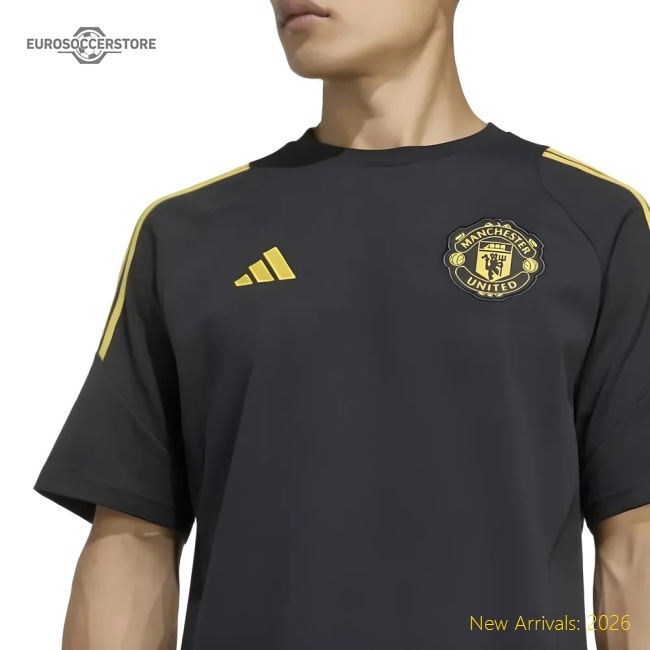 High-Quality 2025-2026 Man Utd EU Training Classic Tee Black