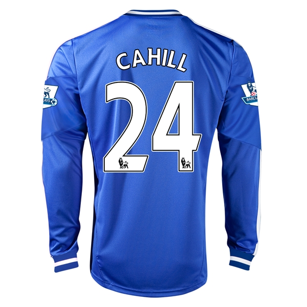 Match Quality 13-14 Chelsea 24 CAHILL Home Long Sleeve Jersey Shirt