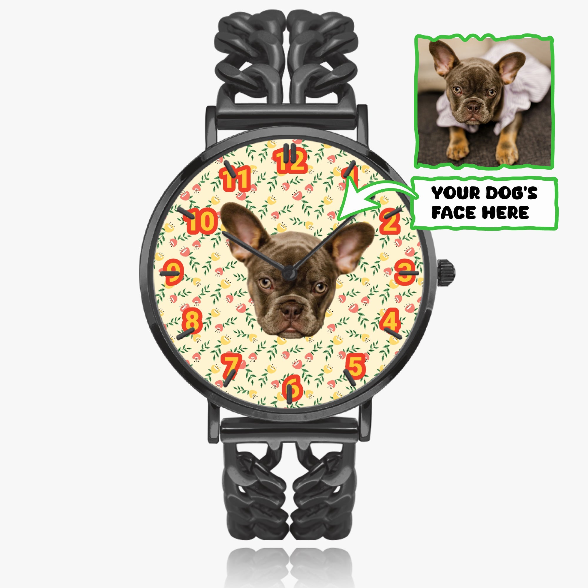 Premium Claud - Personalized Chic Hollow Strap Watch For Frenchie Lov...