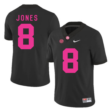 Men's Bama Crimson Tide #8 Julio Jones Black 2017 embroidered premium