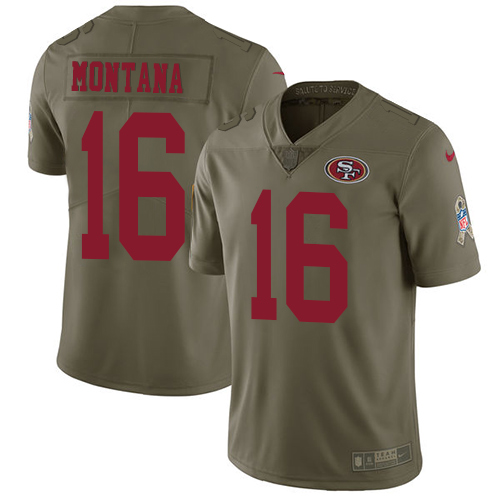 Premium NFL SF 49ers #16 Joe Montana Team Color Limited Jersey