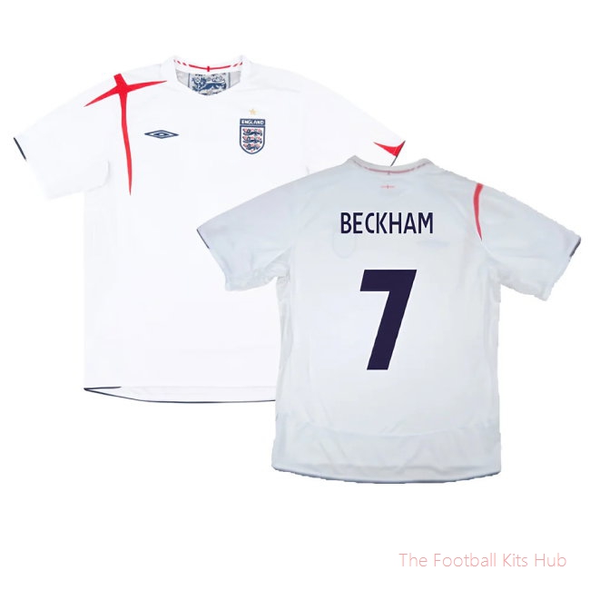 England 2005-07 Home Shirt (XXL) (Very Good) (BECKHAM 7)