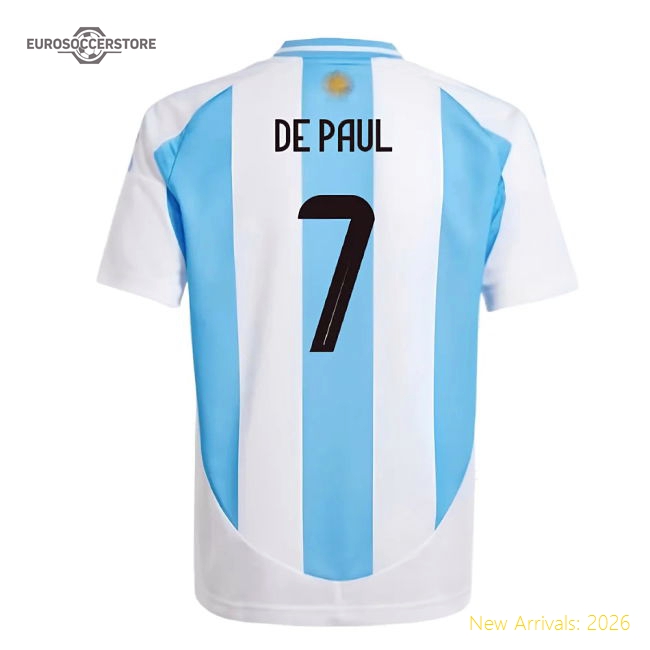 2024-2025 Argentina Home Shirt (Kids) (DE PAUL 7)